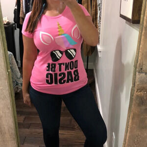 Pink Unicorn top girls XLarge